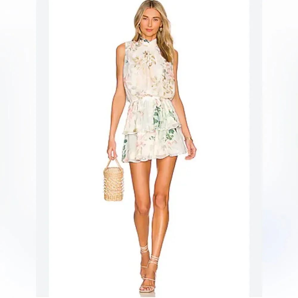 Yumi Kim KISS ME Dress in Honeymoon Ivory Floral Tiered Ruffle Skirt Dress
